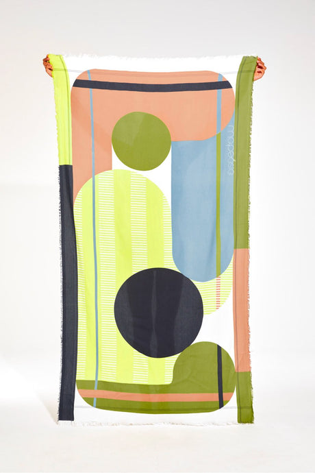Drap de plage Abstract Lime - MAPOÉSIE PARIS - THE NICE FLEET