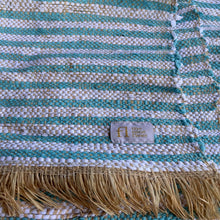 Natte de plage Nosy rayée bleu turquoise - THE NICE FLEET