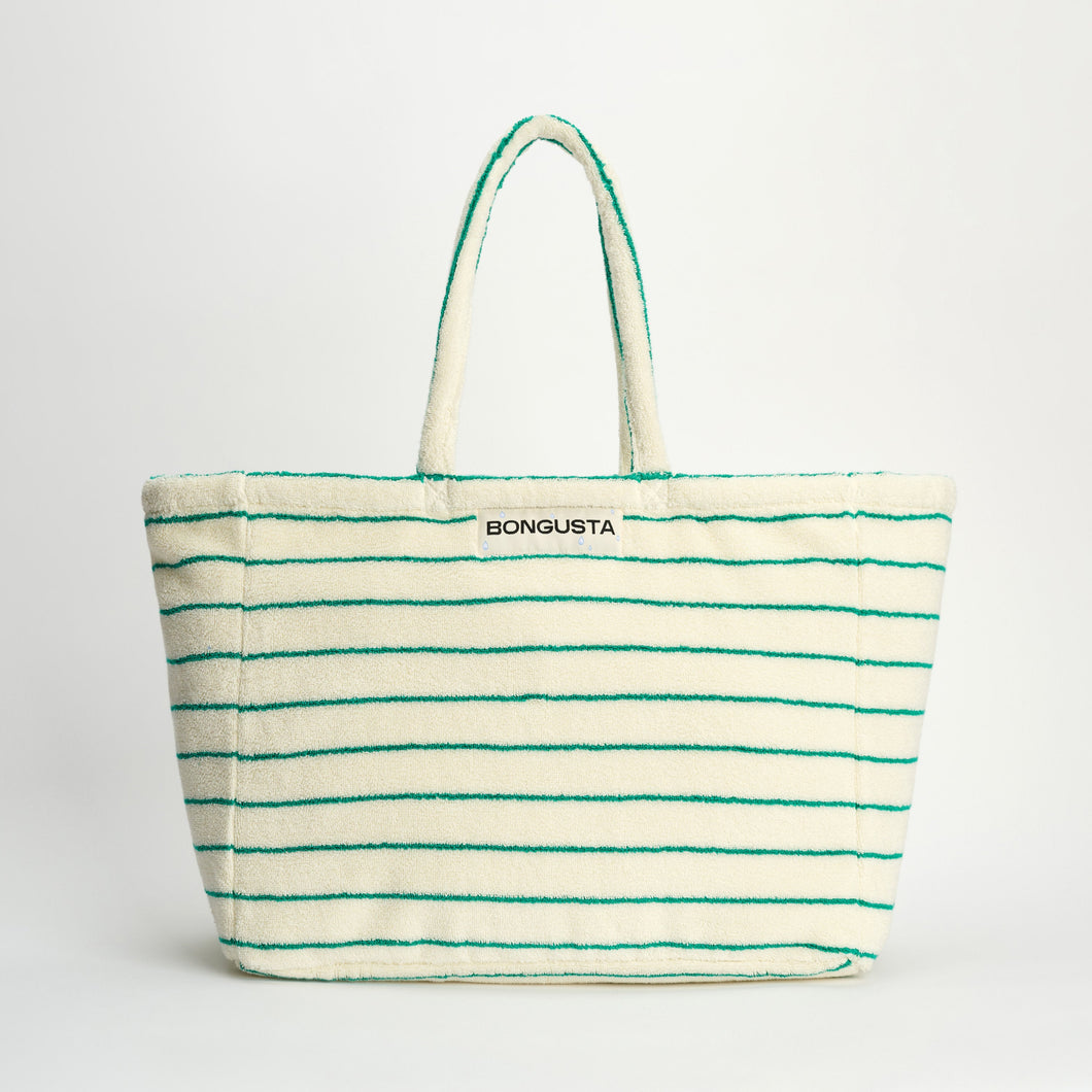 Weekend bag Naram pure white & grass- BONGUSTA - THE NICE FLEET