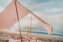 Tente de plage frangée Premium Laurens, rayée rose - BUSINESS & PLEASURE CO. - THE NICE FLEET