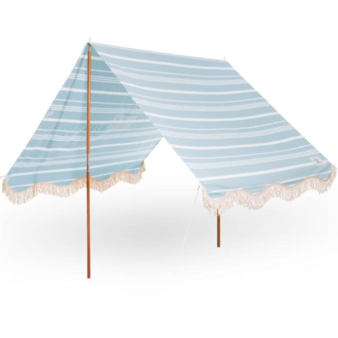 Tente de plage frangée Premium Vintage, rayée bleu - BUSINESS & PLEASURE CO. - THE NICE FLEET